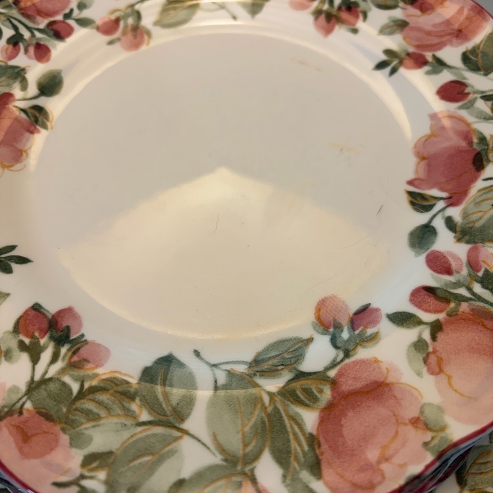 Nikko Ceramics Rose and Leaf Dinner Plate